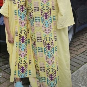 Colorful Geometric Patterned Kaftan